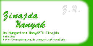 zinajda manyak business card